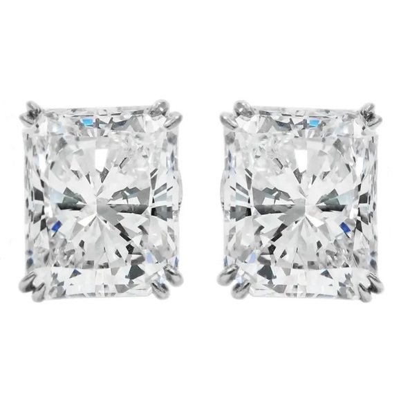 3.79Ct EMERALD Bridge Open Gallery Double Prongs Setting Emerald Cut VVS1